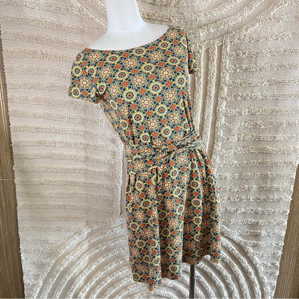 Blue Platypus Twist Belt Dress